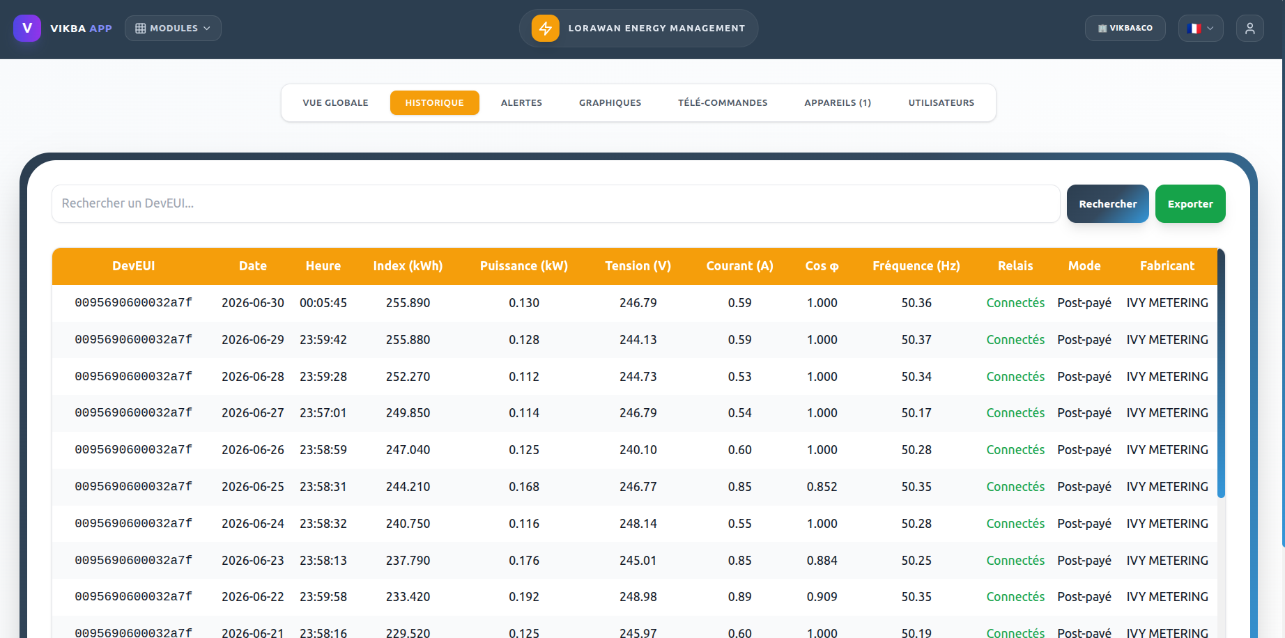 Interface Web App VIKBA - Écran 3